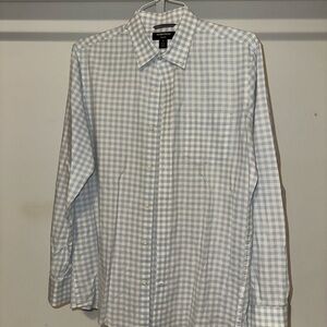 Men’s Nordstrom Light Blue Checkered Dress Shirt. BARELY WORN!!